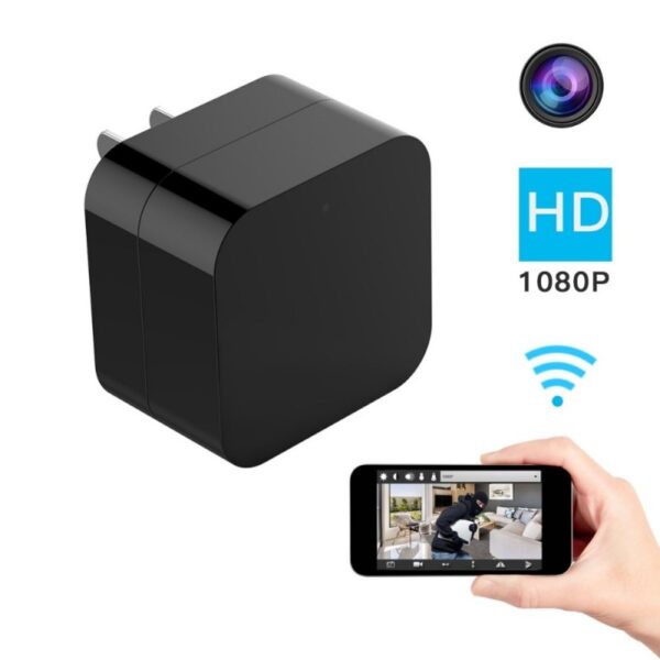 Microfon Spion si Camera Video NightVision Integrate Full HD1080P WiFi Invizibila Integrata in Incarcator USB 220V - Monitorizare in Timp Real prin Telefon sau PC [C4] - aparat foto